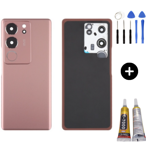Vivo V29 Uyumlu Arka Pil Kapağı Kırmızı + Montaj Seti