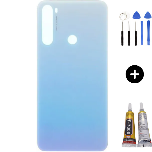 Redmi Note 8 Uyumlu  Arka Pil Kapağı Beyaz + Montaj Seti