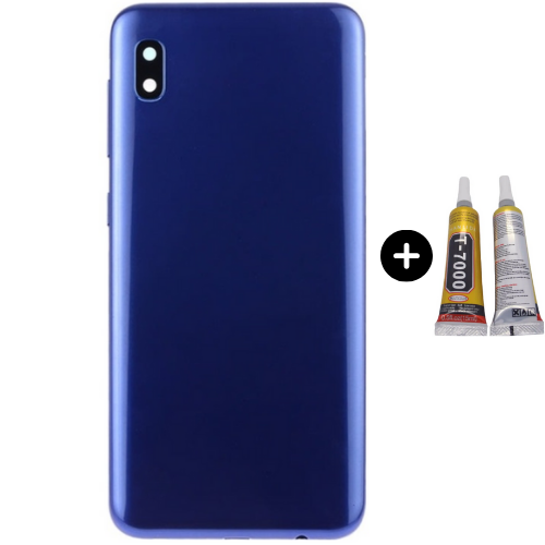 Samsung A10 SM-A105 Uyumlu Arka Pil Kapağı Mavi + B7000