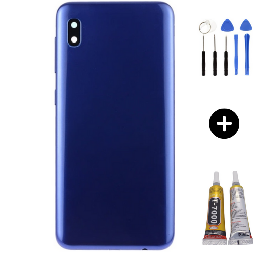 Samsung A10 SM-A105 Uyumlu Arka Pil Kapağı Mavi + Montaj Seti