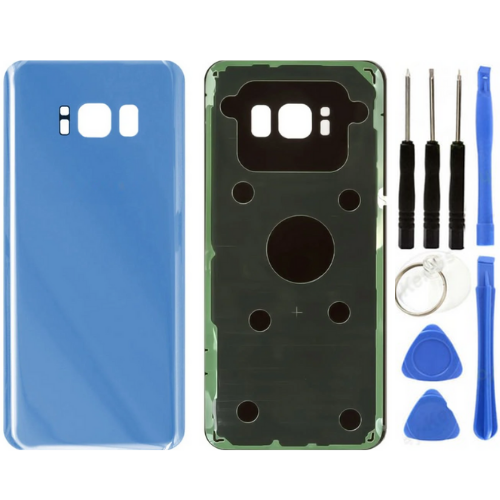 Samsung S8 Plus SM-G955 Uyumlu Arka Pil Kapağı Mavi + Tamir Seti