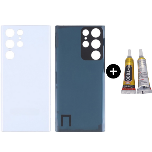 Samsung S22 Ultra SM-S908 Uyumlu Arka Pil Kapağı Beyaz + B7000