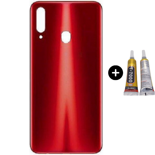 Samsung A20S SM-A207 Uyumlu Arka Pil Kapağı Kırmızı + B7000