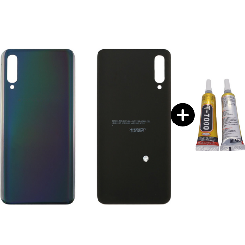 Samsung A50 SM-A505 Uyumlu Arka Pil Kapağı Siyah + B7000