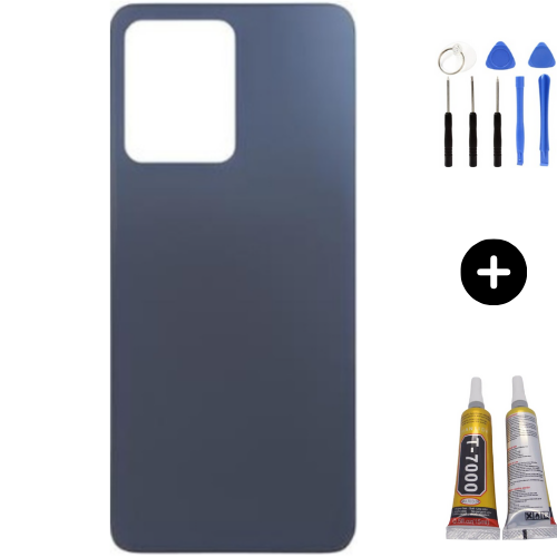 Redmi Note 12 Uyumlu Arka Pil Kapağı Siyah + Montaj Seti