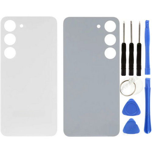 Samsung S23 Plus SM-S916 Uyumlu Arka Pil Kapağı Beyaz + Tamir Seti