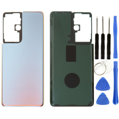 Samsung S21 Ultra SM-G998 Uyumlu Arka Pil Kapağı Beyaz + Tamir Seti