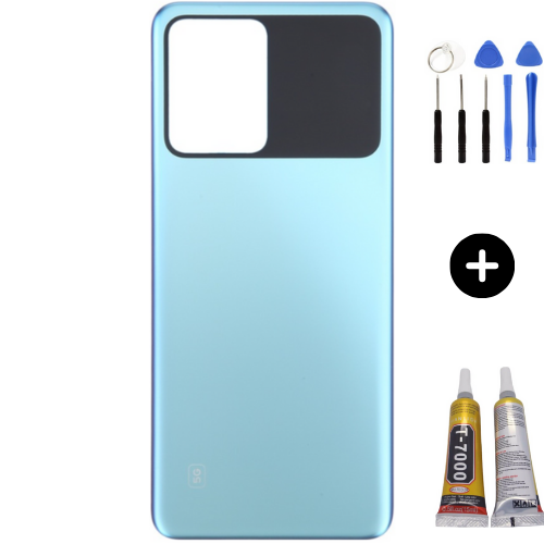 Xiaomi Poco Pocophone X5 Pro Uyumlu Arka Pil Kapağı Mavi + Montaj Seti