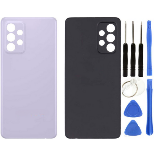 Samsung A52 5G SM-A526 Uyumlu Arka Pil Kapağı Mor + Tamir Seti