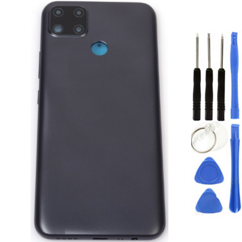 Oppo C25 2021 Uyumlu Full Kasa Arka Kapak Siyah + Tamir Seti