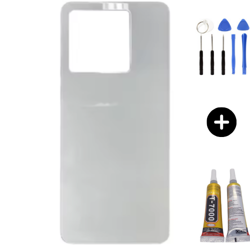 Redmi Note 13 Pro 5G Uyumlu Arka Pil Kapağı Beyaz + Montaj Seti