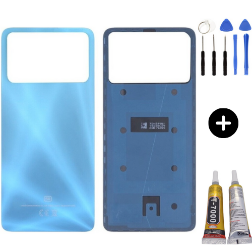 Xiaomi Poco Pocophone X4 Pro Uyumlu Arka Pil Kapağı Mavi + Montaj Seti