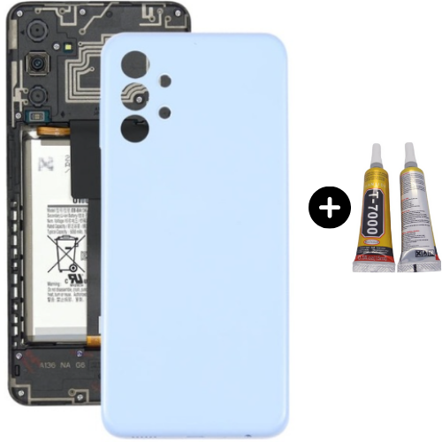 Samsung A13 SM-A135F Uyumlu Arka Pil Kapağı Mavi + B7000