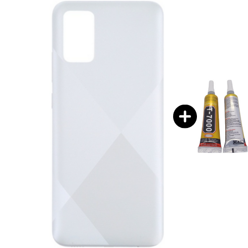 Samsung A02S SM-A025F Uyumlu Arka Pil Kapağı Beyaz + B7000