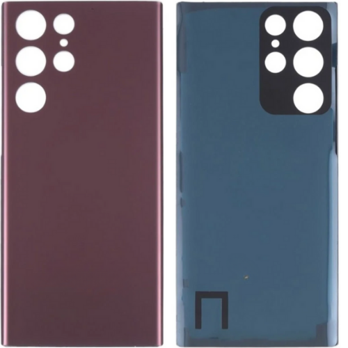 Samsung S22 Ultra SM-S908 Uyumlu Arka Pil Kapağı Bordo