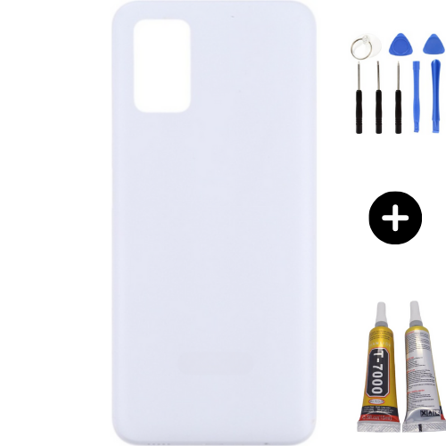 Samsung A03S SM-A037F Uyumlu Arka Pil Kapağı Beyaz + Montaj Seti