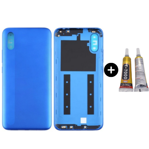 Redmi 9A Uyumlu Full Kasa Arka Pil Kapağı Mavi + B7000