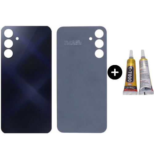 Samsung A15 SM-A155F Uyumlu Arka Pil Kapağı Siyah + B7000