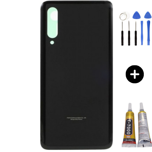 Xiaomi Mi 9 Uyumlu Arka Pil Kapağı Siyah + Montaj Seti