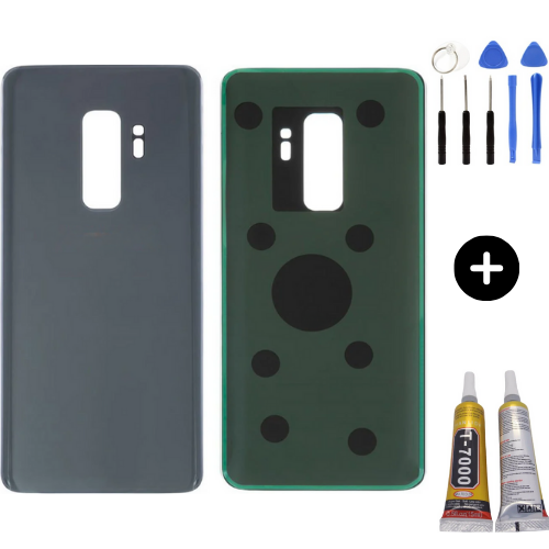 Samsung S9 Plus SM-G965 Uyumlu Arka Pil Kapağı Gri + Montaj Seti