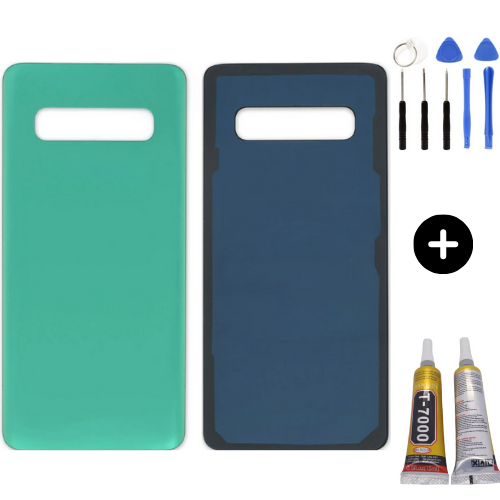 Samsung S10 E SM-G970F Uyumlu Arka Pil Kapağı Yeşil + Montaj Seti