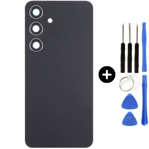 Samsung S24 SM-S921 Uyumlu Arka Pil Kapağı Siyah + Tamir Seti
