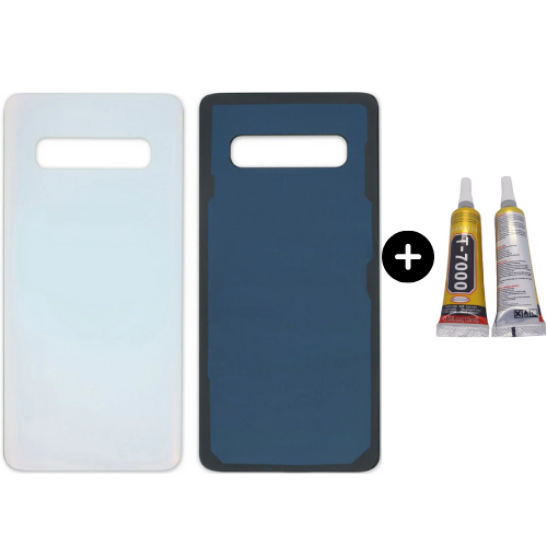 Samsung S10 SM-G973f Uyumlu Arka Pil Kapağı Beyaz + B7000