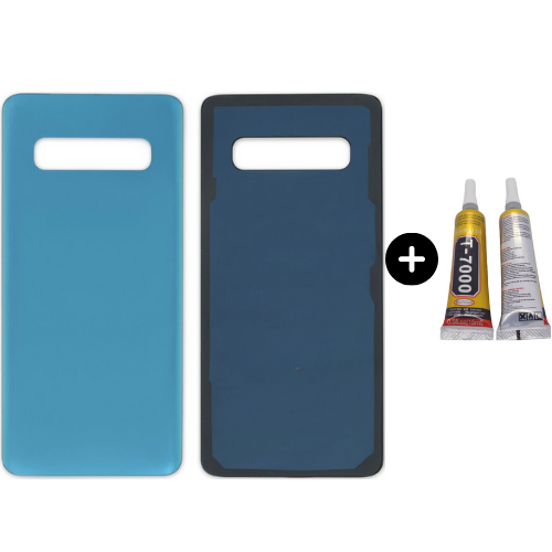 Samsung S10 SM-G973f Uyumlu Arka Pil Kapağı Mavi + B7000