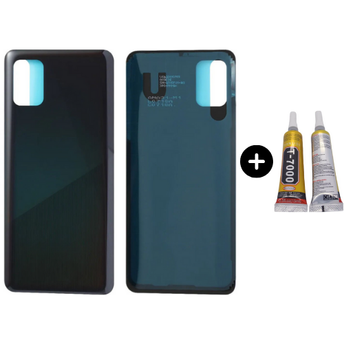 Samsung A31 SM-A315 Uyumlu Arka Pil Kapağı Siyah + B7000