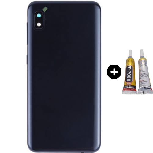 Samsung A10 SM-A105 Uyumlu Arka Pil Kapağı Siyah + B7000