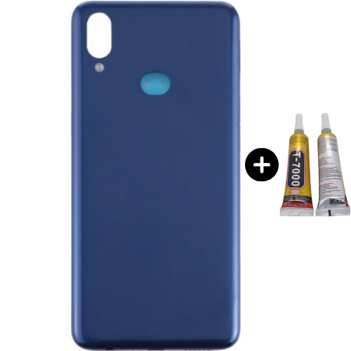 Samsung A10S SM-A107 Uyumlu Arka Pil Kapağı Mavi + B7000