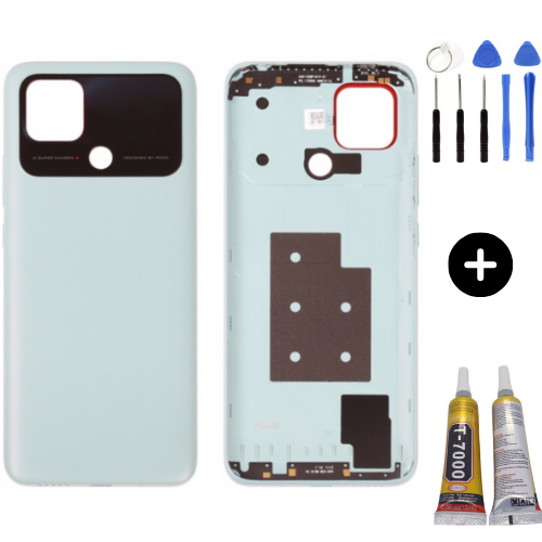 Xiaomi Poco Pocophone C40 Uyumlu Full Kasa Arka Pil Kapağı Yeşil + Montaj Seti