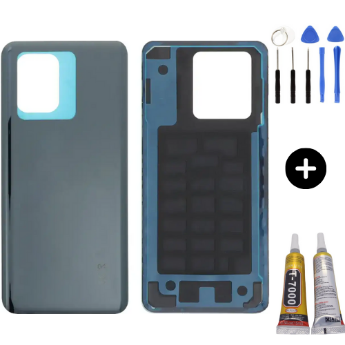 Xiaomi Mi 13T Uyumlu Arka Pil Kapağı Siyah + Montaj Seti