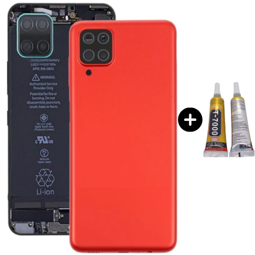 Samsung A12 SM-A215F Uyumlu Arka Pil Kapağı Kırmızı + B7000
