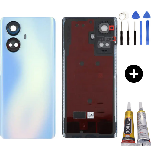Realme 10 Pro Plus Uyumlu (Lensli) Arka Pil Kapağı Beyaz + Montaj Seti