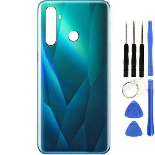 Realme 5 Pro Uyumlu Arka Pil Kapağı Yesil + Tamir Seti