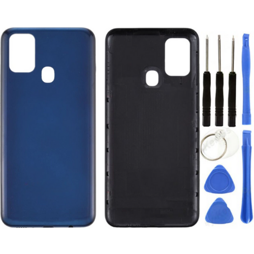 Samsung M31 SM-M315 Uyumlu Arka Pil Kapağı Mavi + Tamir Seti