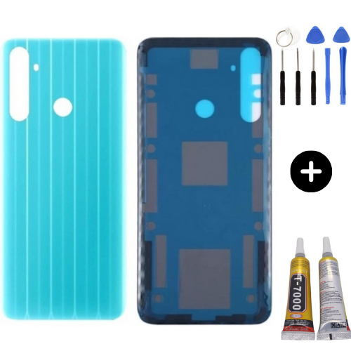 Realme 6i Uyumlu Arka Pil Kapağı Mavi + Montaj Seti