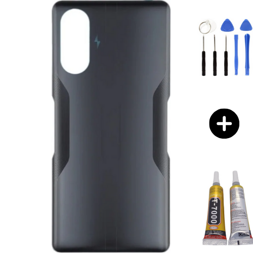Redmi K40 Gaming Uyumlu Arka Pil Kapağı Siyah + Montaj Seti