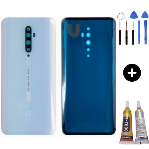 Oppo Reno 2Z Uyumlu Arka Pil Kapağı Beyaz + Montaj Seti