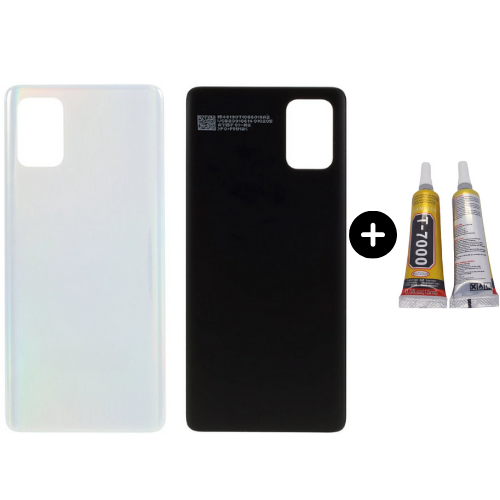 Samsung A71 SM-A715 Uyumlu Arka Pil Kapağı Beyaz + B7000