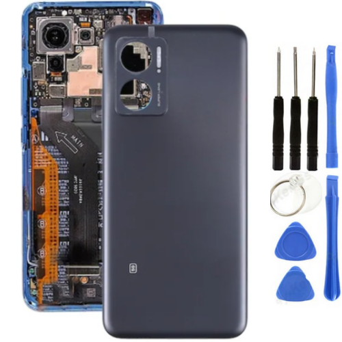 Redmi Note 11E Uyumlu Arka Pil Kapağı Siyah + Tamir Seti