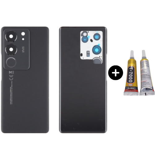 Vivo V29 Uyumlu Arka Pil Kapağı Siyah + B7000