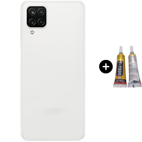 Samsung A12 SM-A215F Uyumlu Arka Pil Kapağı Beyaz + B7000