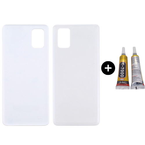 Samsung M51 SM-M515F Uyumlu Arka Pil Kapağı Beyaz + B7000