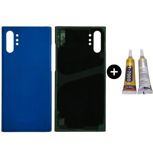 Samsung Galaxy Note 10 Plus SM-N970F Uyumlu Arka Pil Kapağı Mavi + B7000