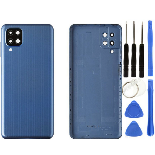 Samsung M12 SM-M127 Uyumlu Arka Pil Kapağı Mavi + Tamir Seti