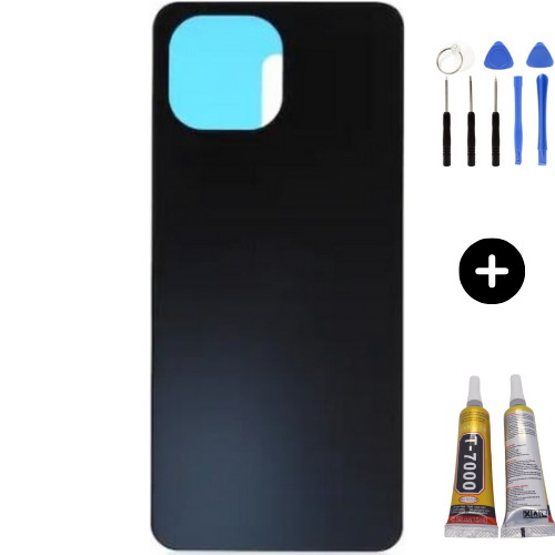 Xiaomi Mi 11 Uyumlu Arka Pil Kapağı Siyah + Montaj Seti