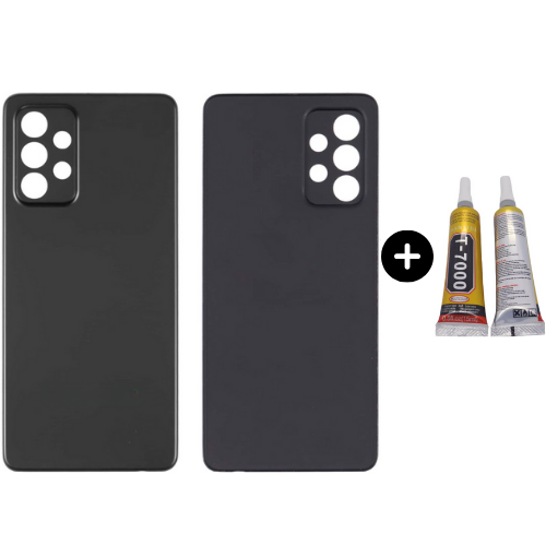 Samsung A52 SM-A525 Uyumlu Arka Pil Kapağı Siyah + B7000