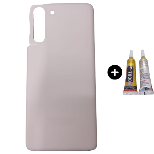 Samsung S21 SM-G991 Uyumlu Arka Pil Kapağı Pembe + B7000